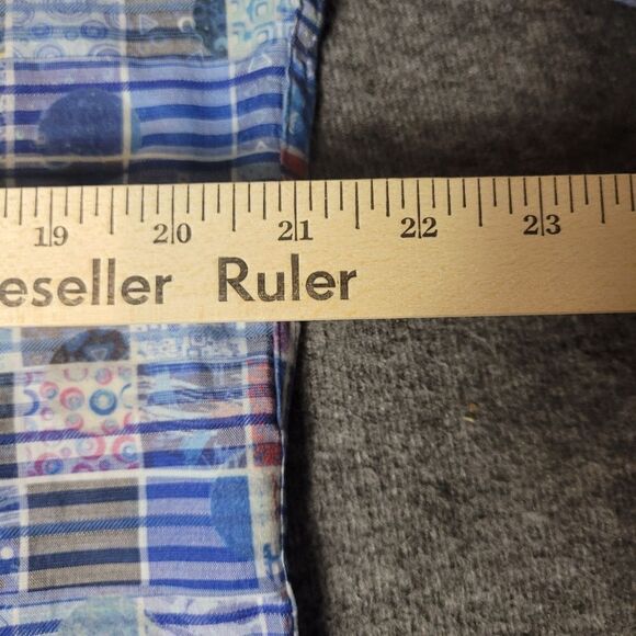 Luchiano Visconti Mens Shirt Size M  Square Blue Colorful Long Sleeve - Picture 9 of 12